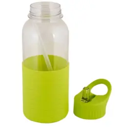 Silicone Wave Bottle Lime Green Open